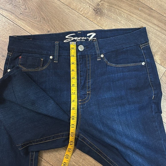 Seven 7 Tummyless High Rise Skinny Blue Denim Jeans womens size 16 - Picture 5 of 10